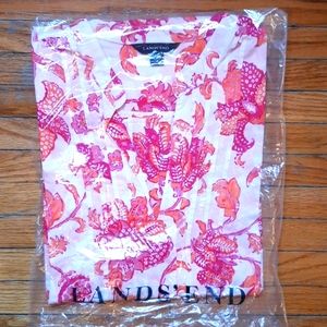 NWT Land's End Floral Tunic Blouse